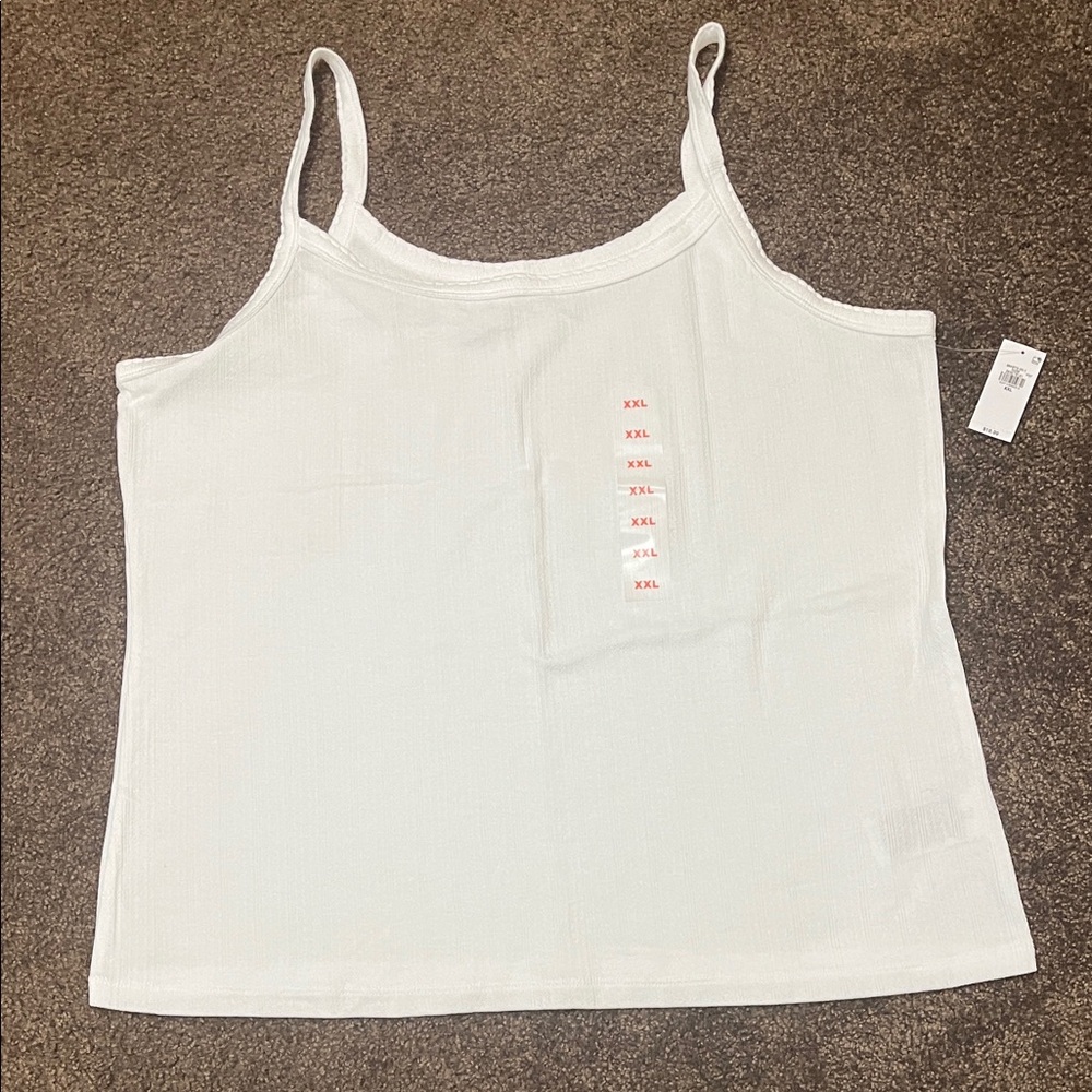 Old Navy White Ribbed Spaghetti Strap Camisole